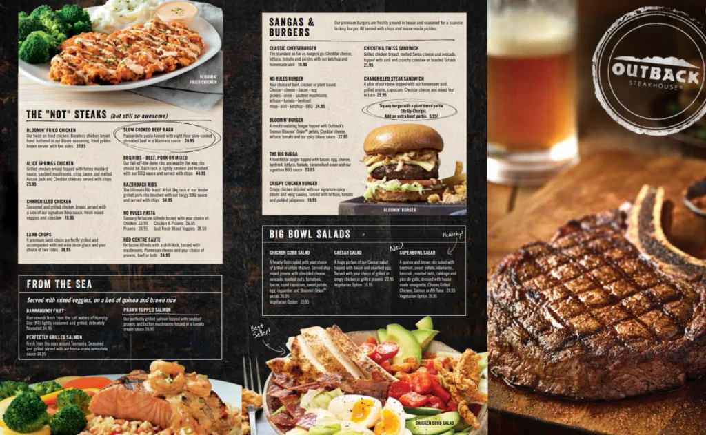 Outback Steakhouse Menu With Prices USA