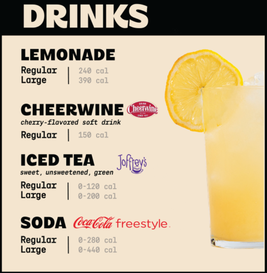 PDQ Beverages Menu USA