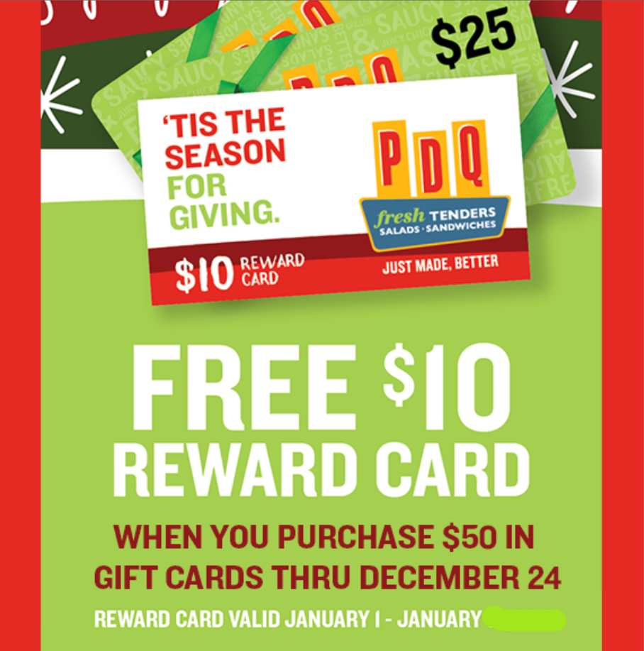 PDQ Seasonal Offers Menu  Deal USA