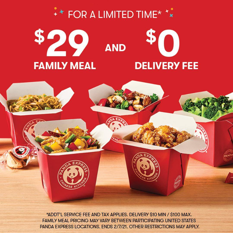 Panda Express Family Meals Menu Deal USA