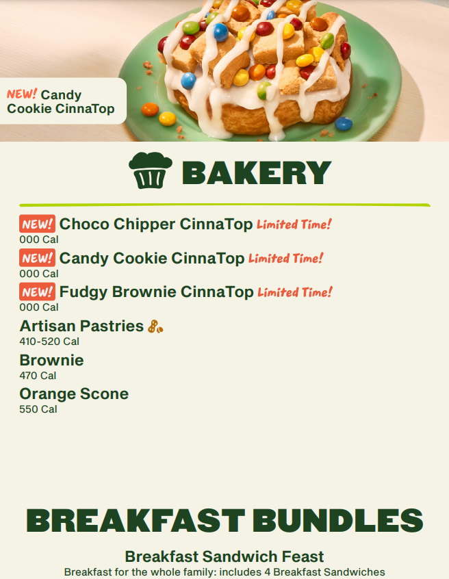 Panera Bread Bakery Menu USA