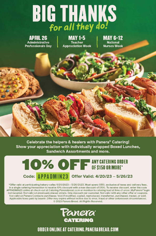 Panera Bread Catering Discounts Menu Deal USA