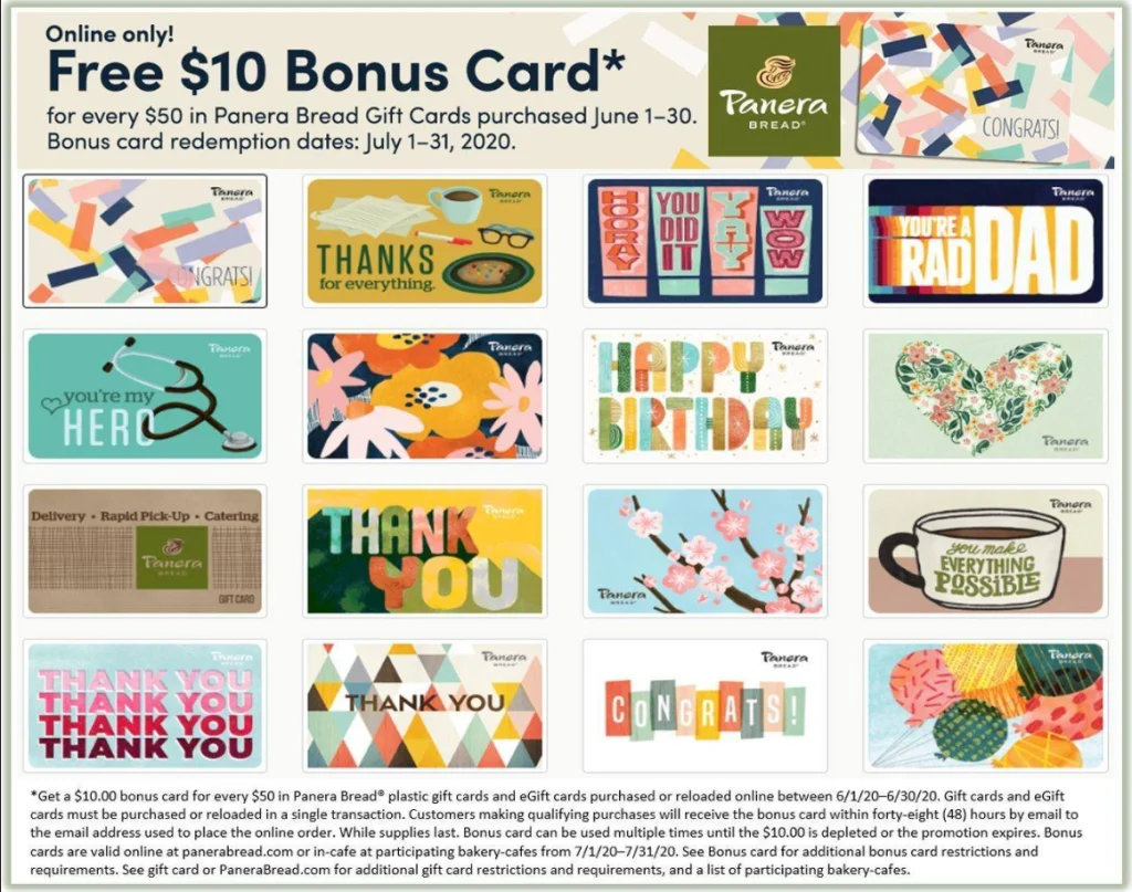 Panera Bread Gift Cards USA