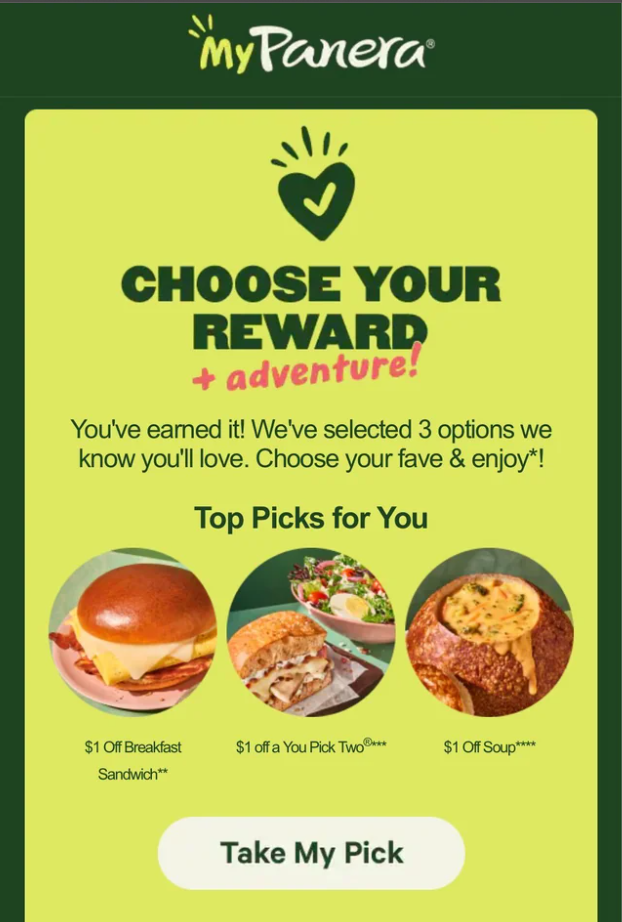 Panera Bread Rewards Program Menu Deal USA