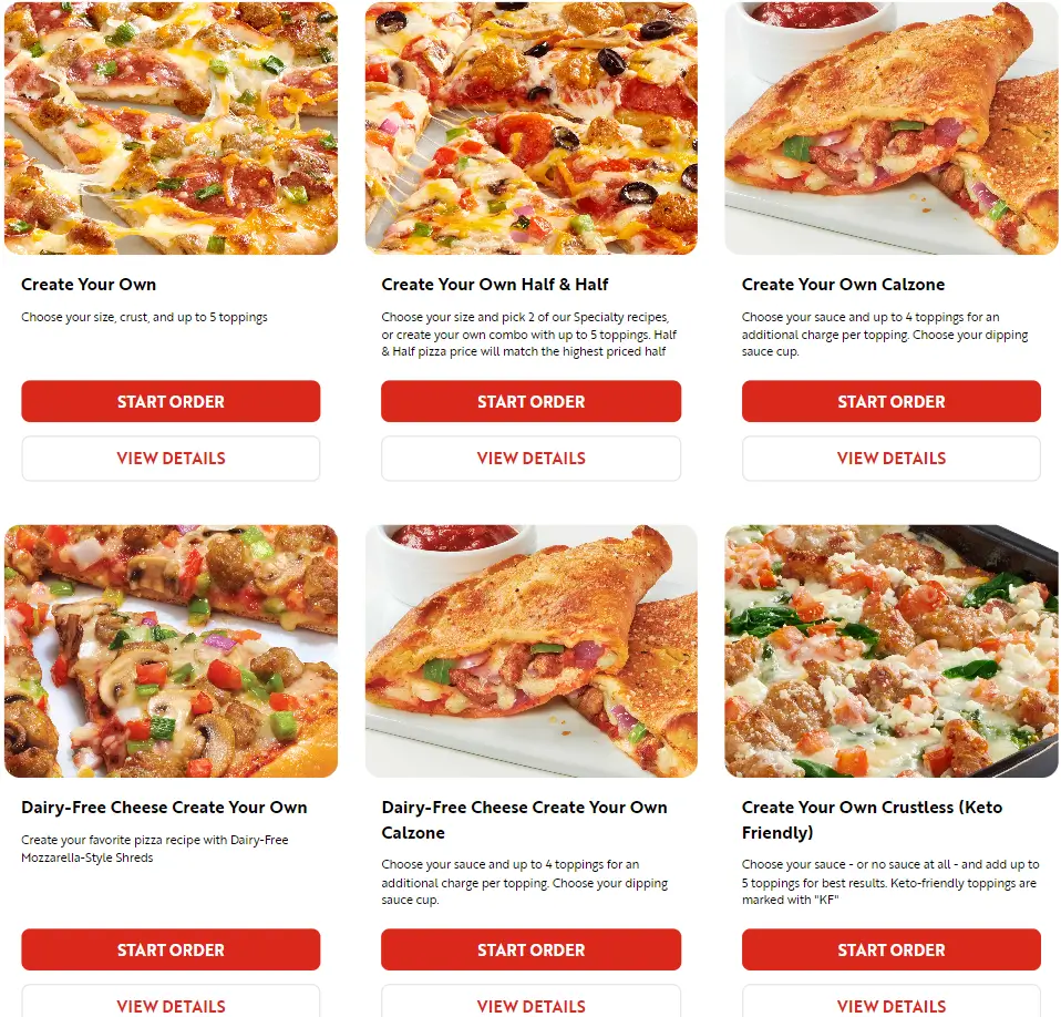 Papa Murphy’s Create Your Own Pizza Menu USA