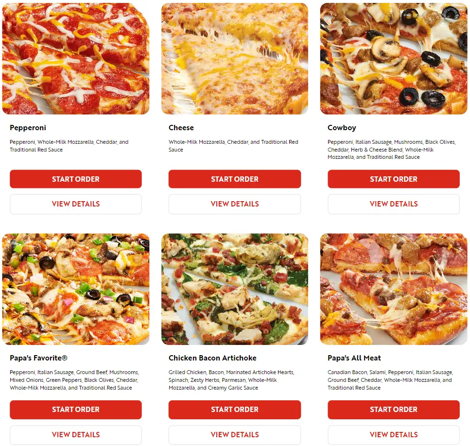 Papa Murphy’s Signature Pizza Menu USA