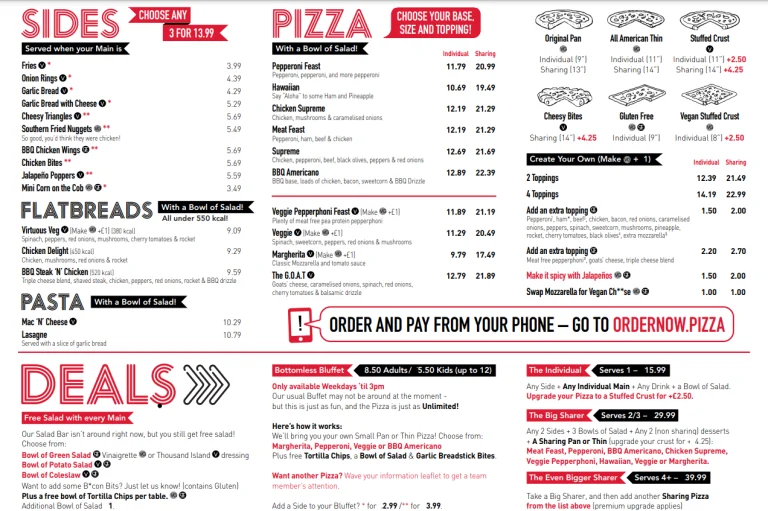 Pizza Hut Menu USA