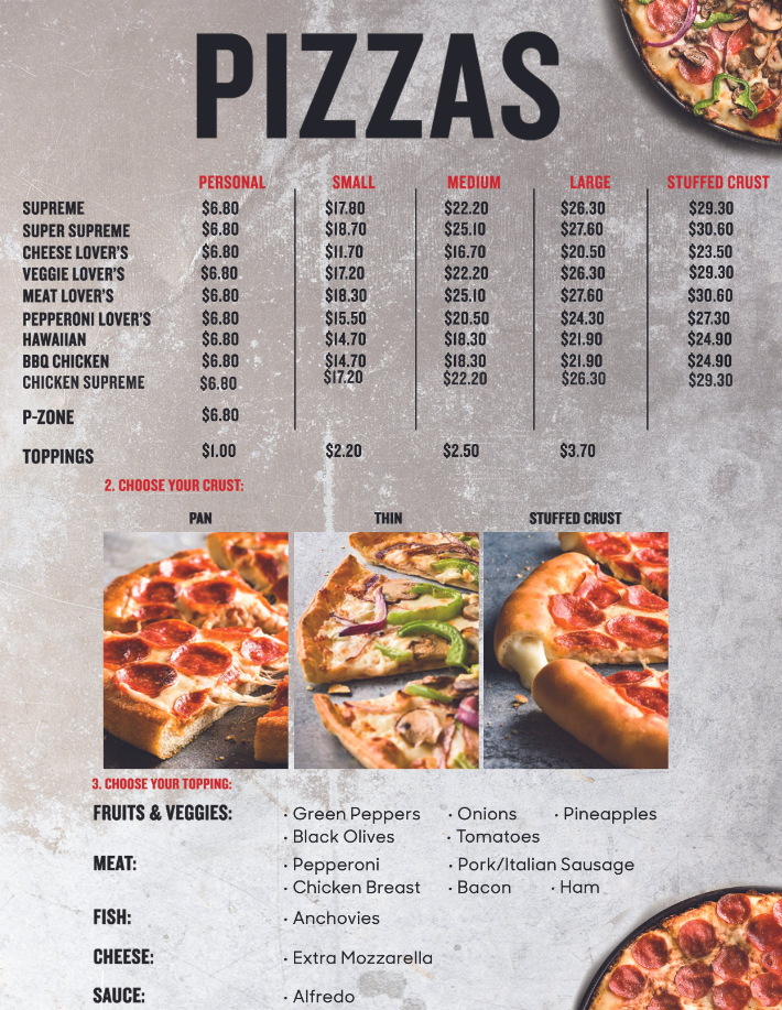 Pizza Hut Menu Items Prices USA