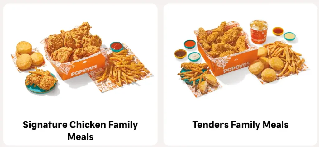 Popeyes Family Meals Menu USA