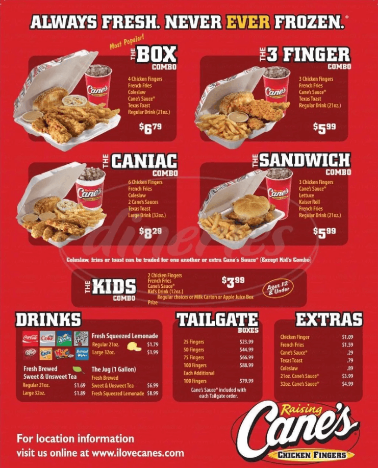 Raising Cane’s Caniac Combo Special Deal USA