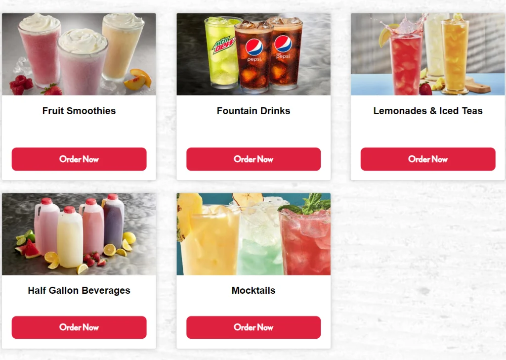 Red Lobster Beverages Menu USA