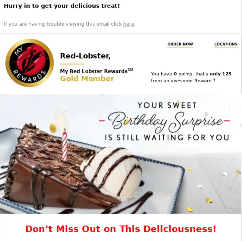 Red Lobster Birthday Discounts Menu Deal USA