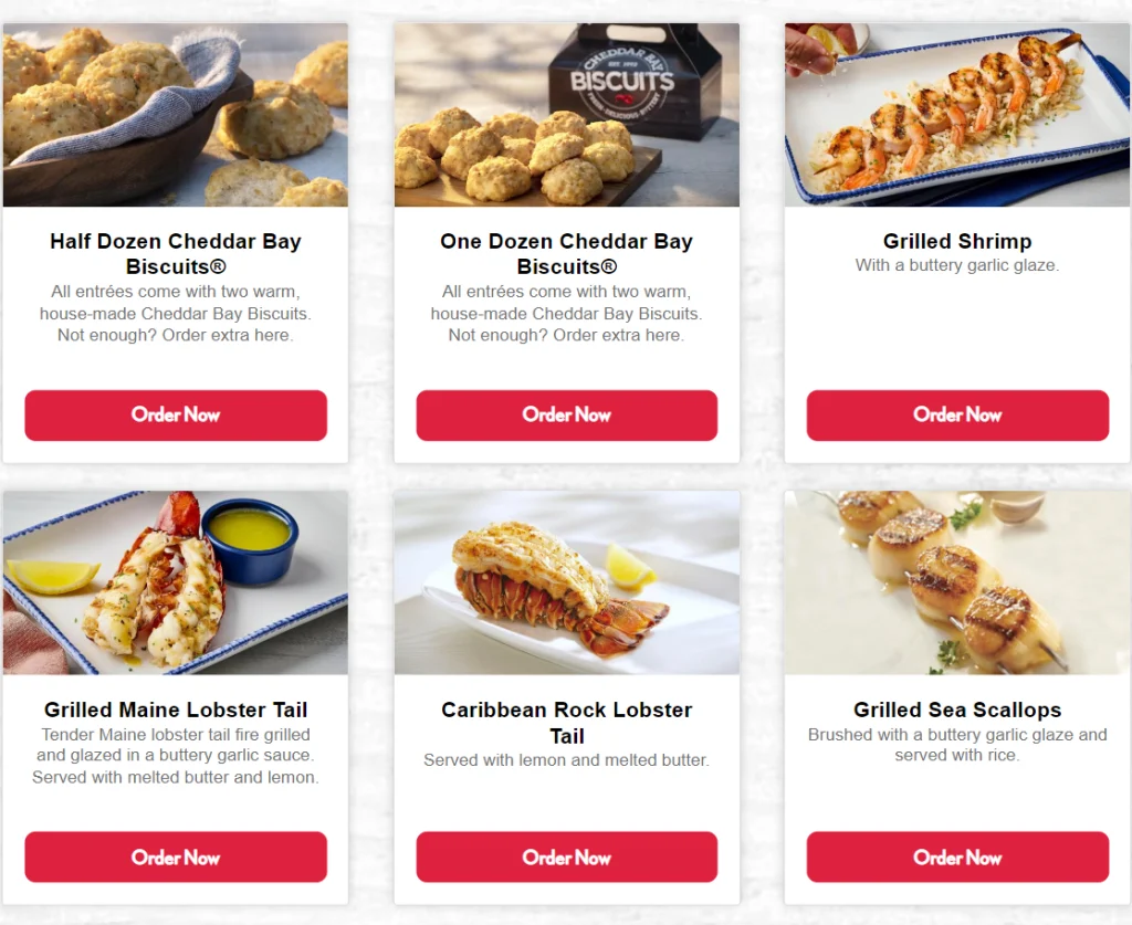 Red Lobster Biscuits & Extras Menu USA