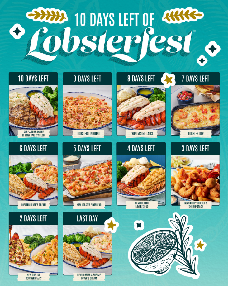 Red Lobster Lobsterfest® Menu USA