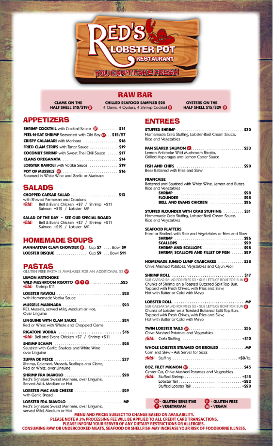 Red Lobster Menu Updated Prices USA