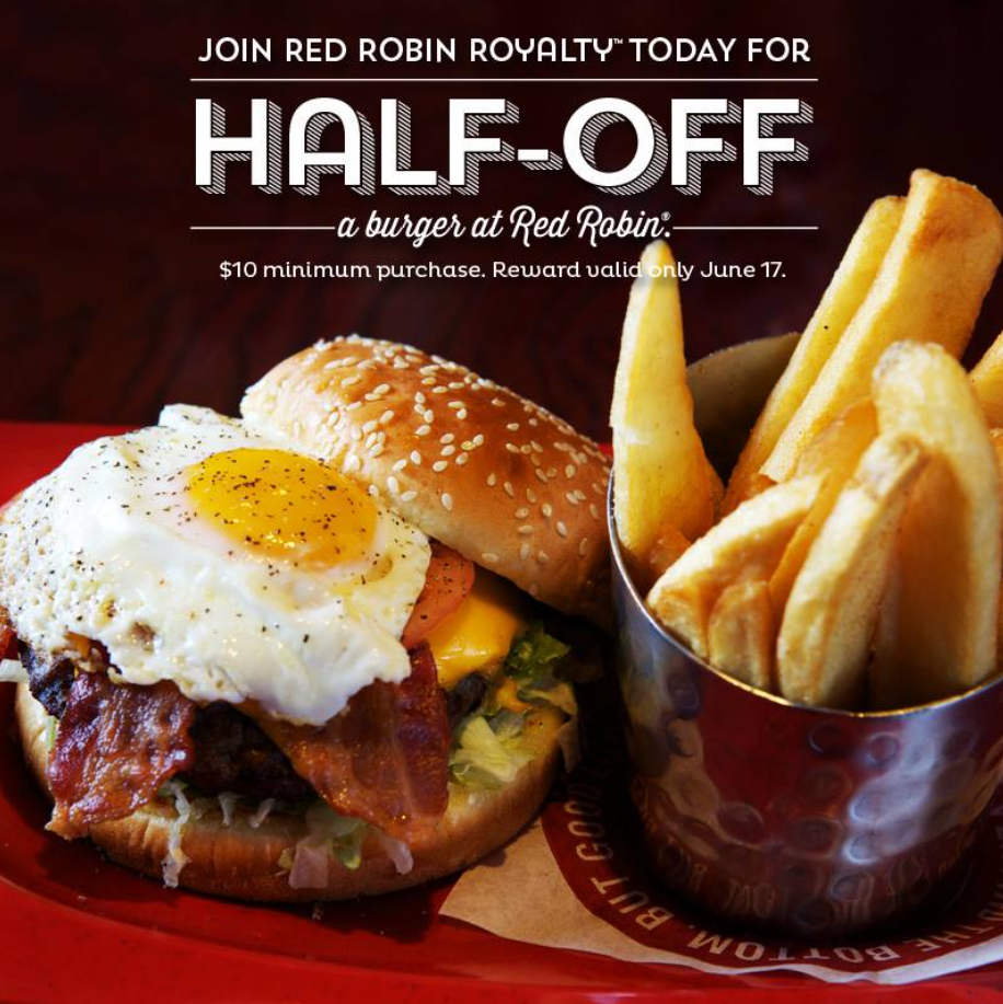 Red Robin Limited-Time Menu Items Deal USA