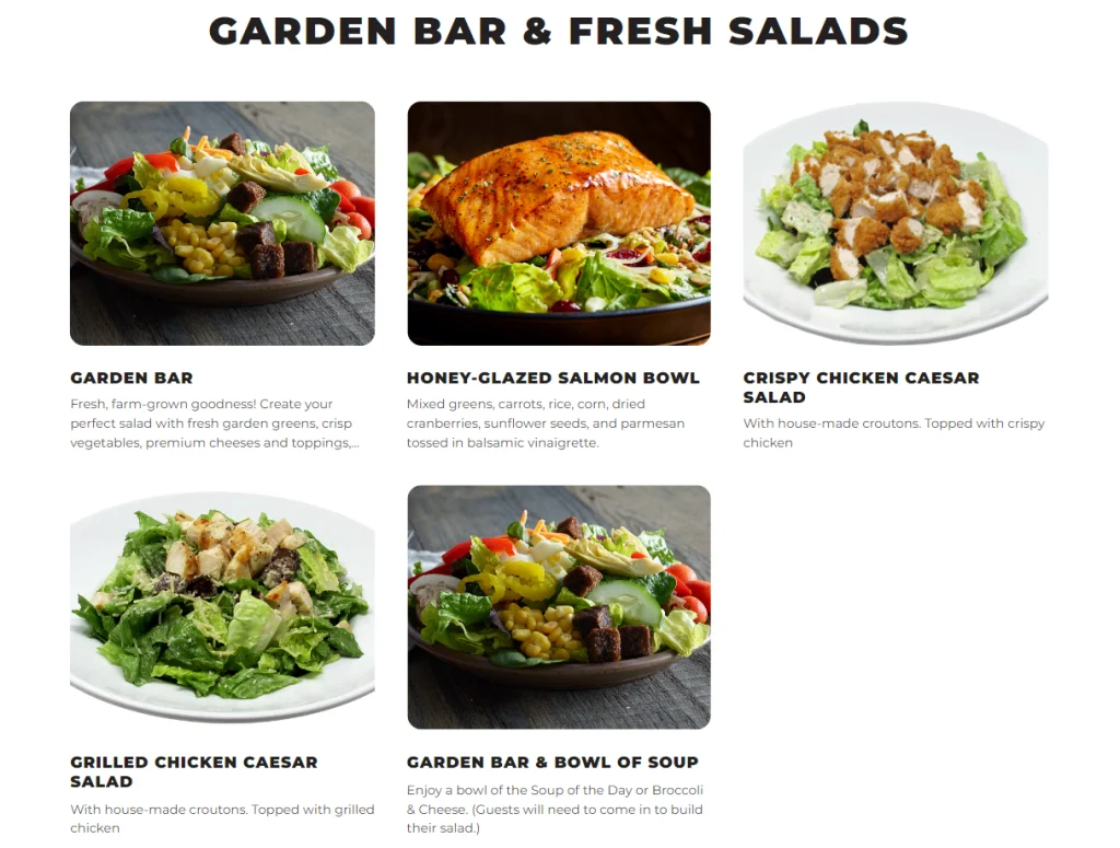 Ruby Tuesday Garden Bar & Fresh Salads Menu USA