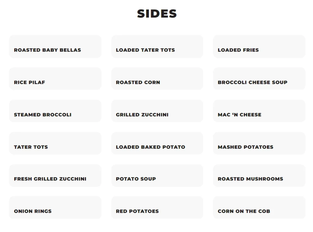 Ruby Tuesday Sides Menu USA