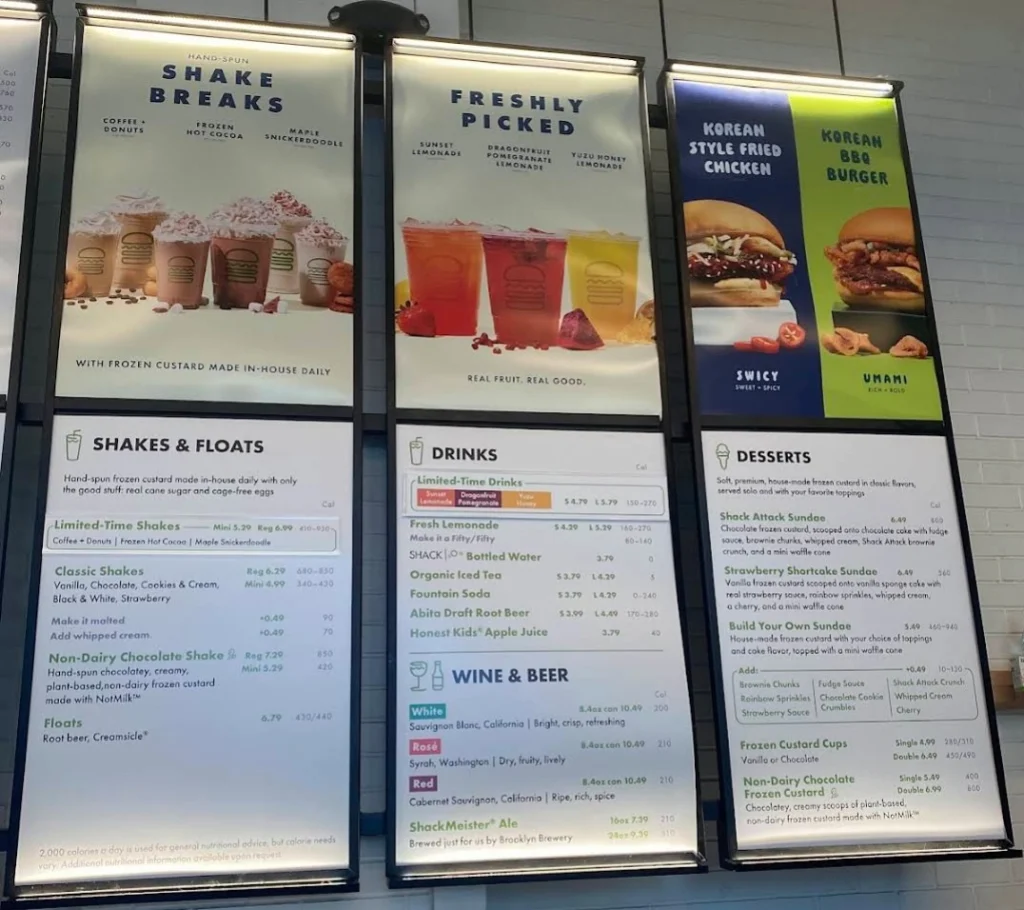 Shake Shack Menu Updated Prices USA