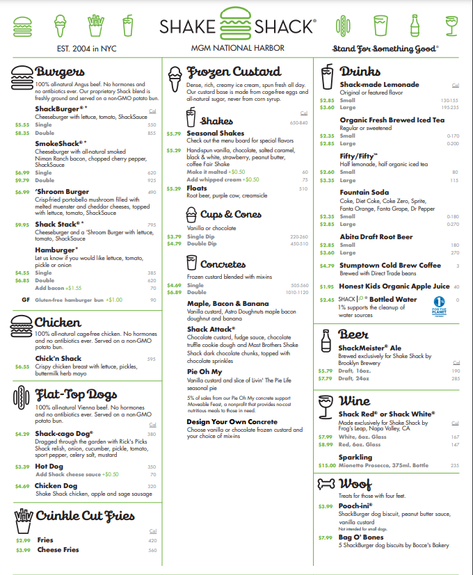 Shake Shack Menu USA