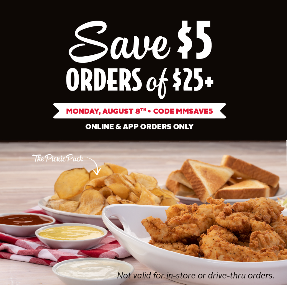 Slim Chickens Lunchtime Specials Menu Deal USA