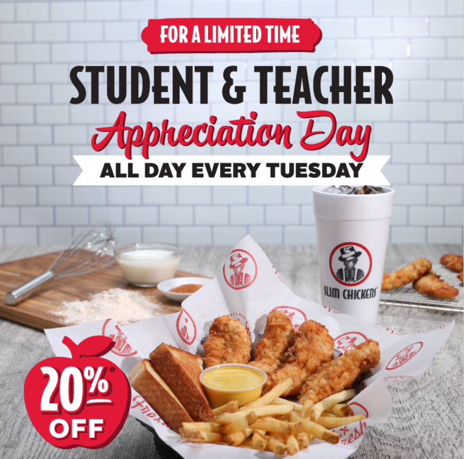 Slim Chickens Student Discounts Menu Deal USA