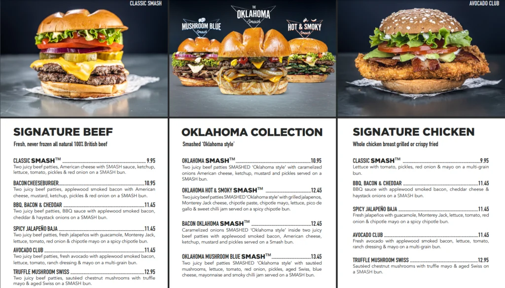 Smashburger Menu With Prices USA