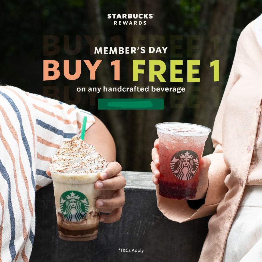 Starbucks Buy One, Get One Free Menu Deal USA