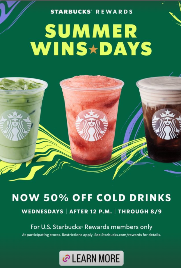 Starbucks Seasonal Promotions Menu Deal USA