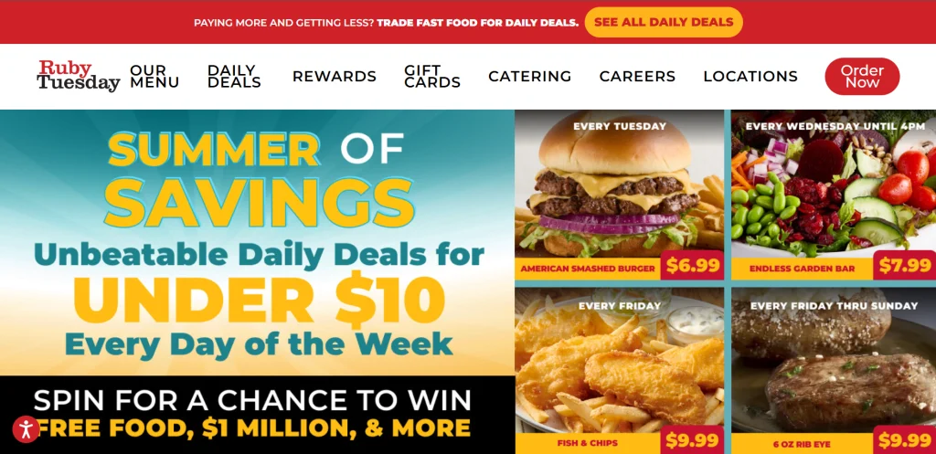 Summer Deals At Ruby Tuesday Menu USA