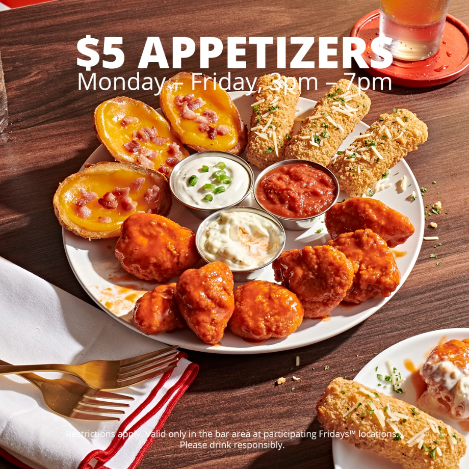 TGI Fridays Appetizer Special Menu Deal USA