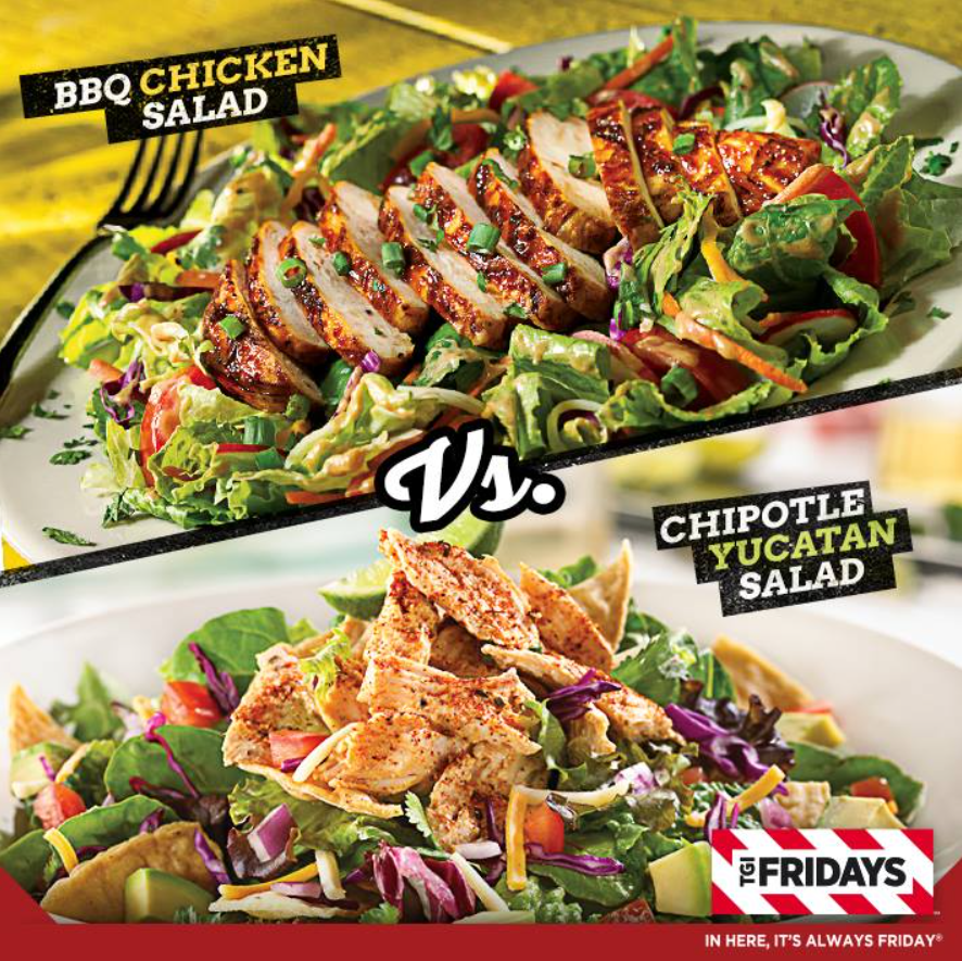 TGI Fridays Salads Menu USA