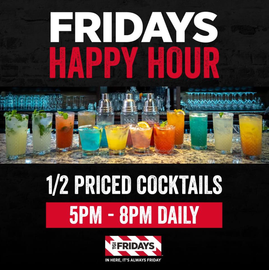 TGI Fridays® Happy Hour Menu Deal USA