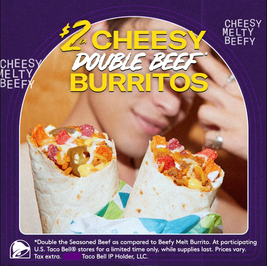 Taco Bell Burritos Menu USA