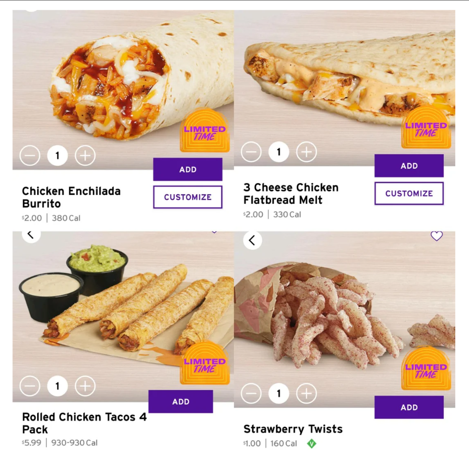 Taco Bell Limited-Time Promotions Menu Deal USA