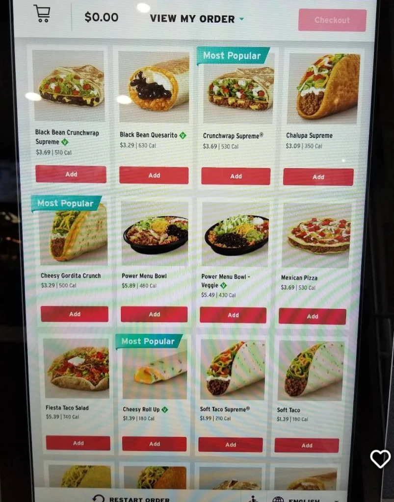 Taco Bell Menu Items Prices USA