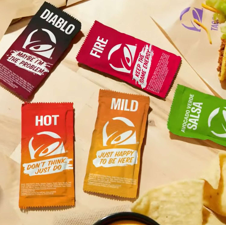 Taco Bell Sauce Packet Menu