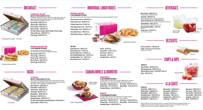 Taco Cabana Menu USA