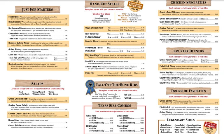 Texas Roadhouse Menu USA