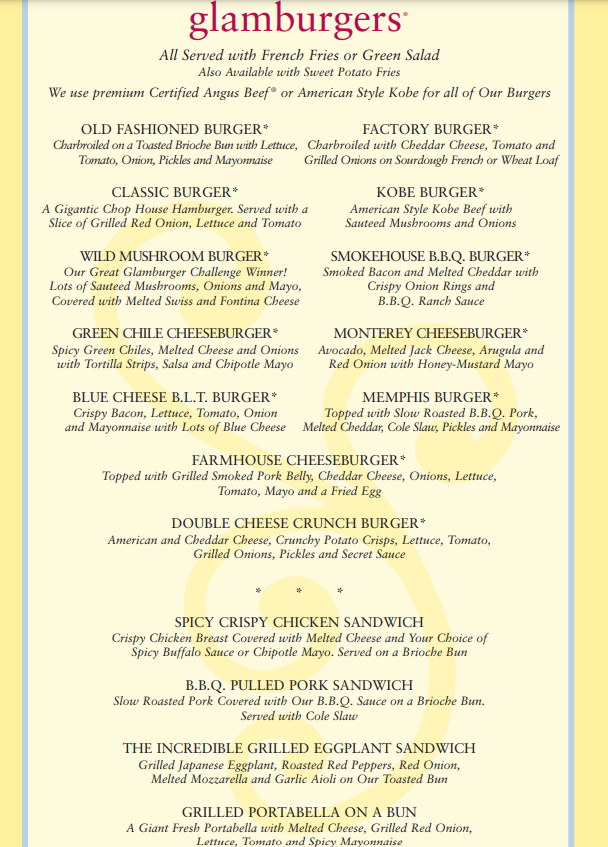 The Cheesecake Factory Menu Items Prices USA