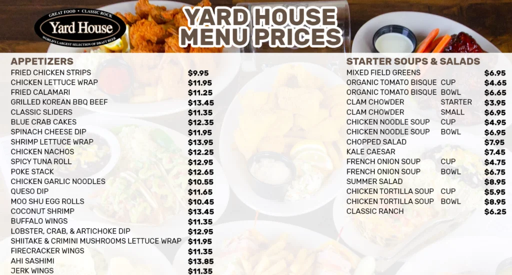 To Order Yard House Menu USA