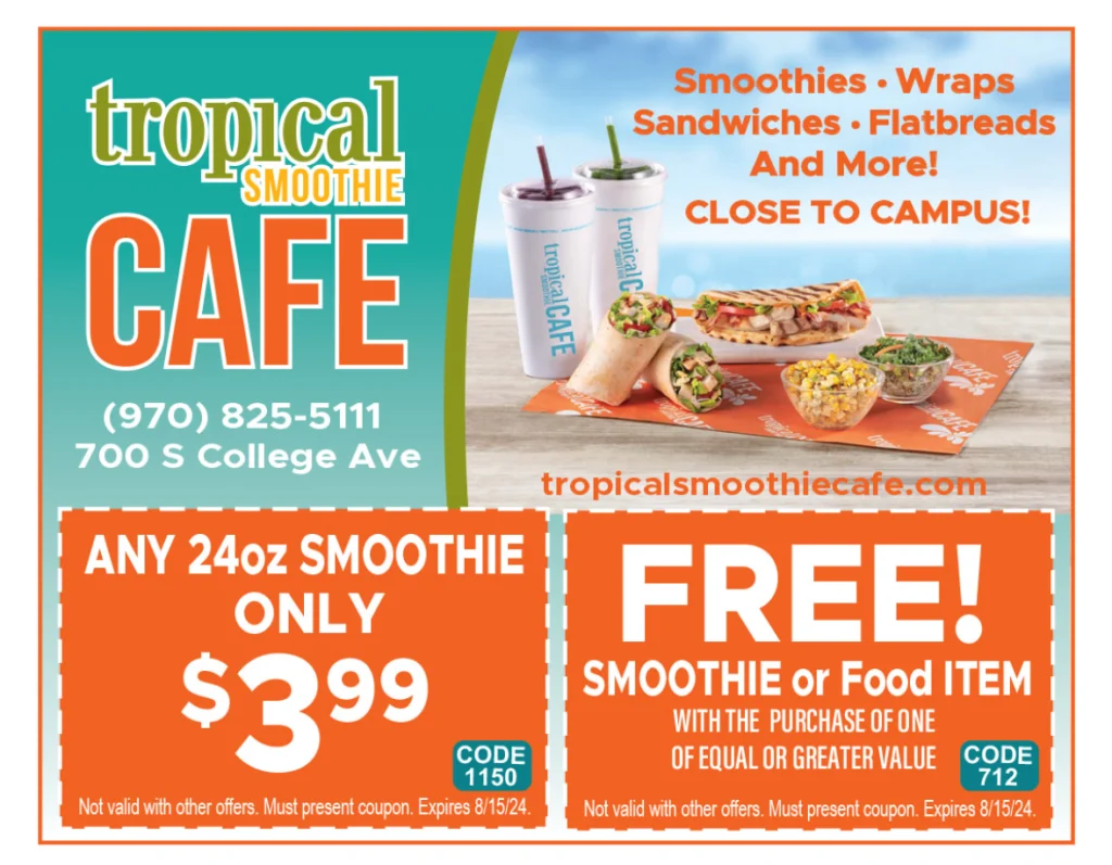 Tropical Smoothie Cafe Student Discounts Menu Deal USA