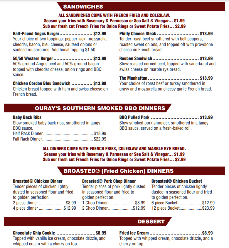 Twin Peaks Menu Updated Prices USA