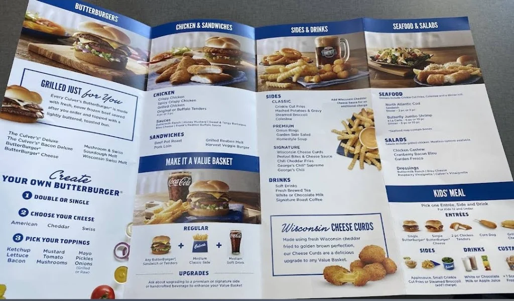 Updated Culver's Menu USA