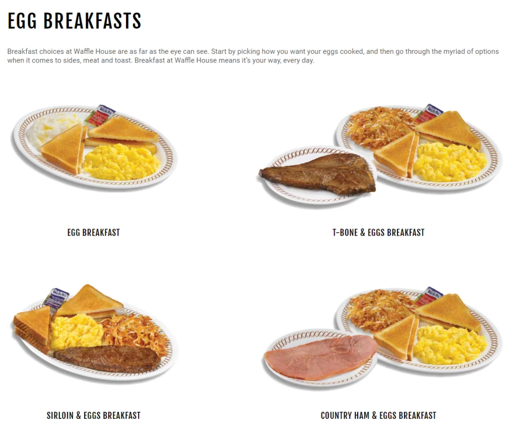 Waffle House Eggs Menu USA