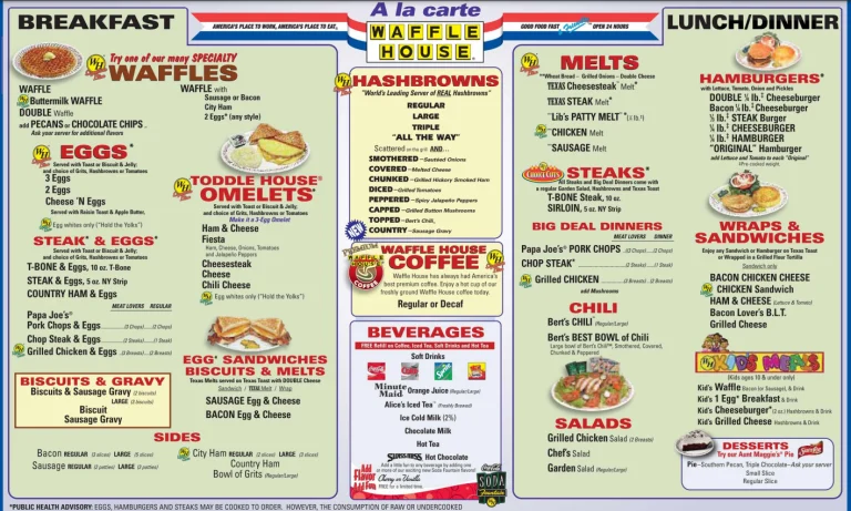 Waffle House Menu USA