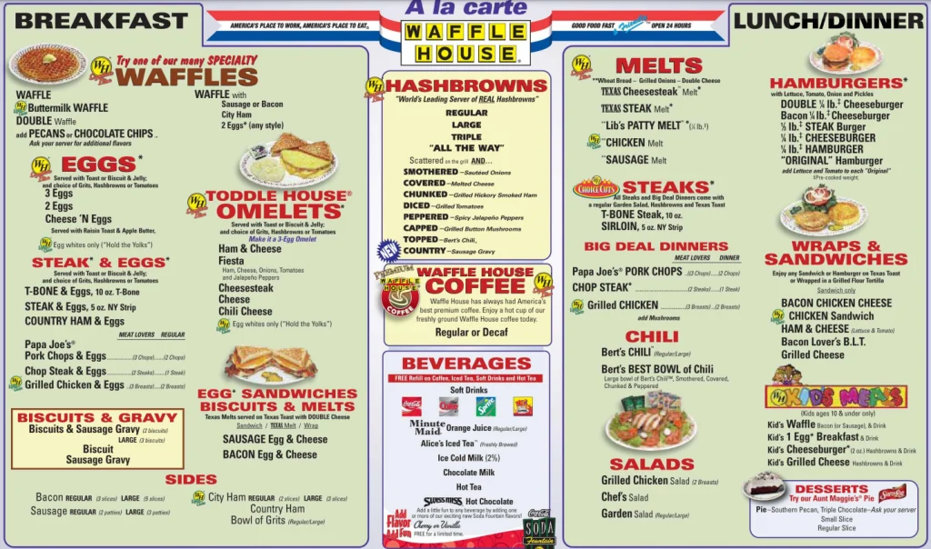 Waffle House Menu With Prices USA