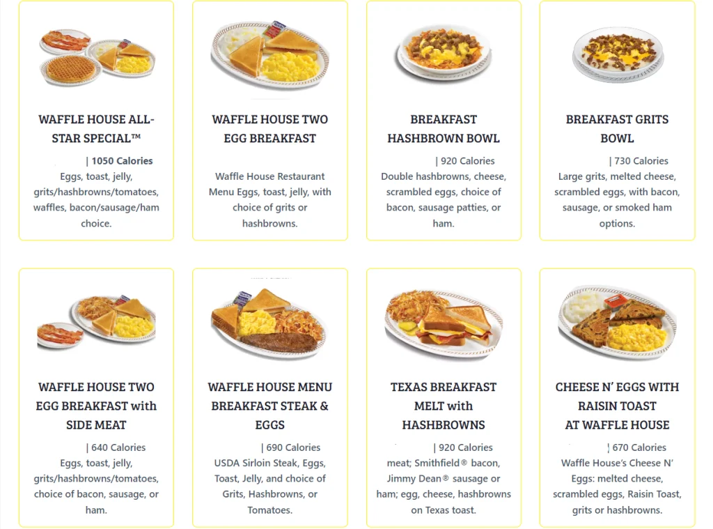 Waffle House Value Menu USA