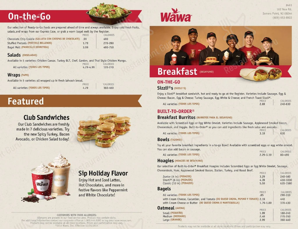 Wawa Burger Menu With Prices USA