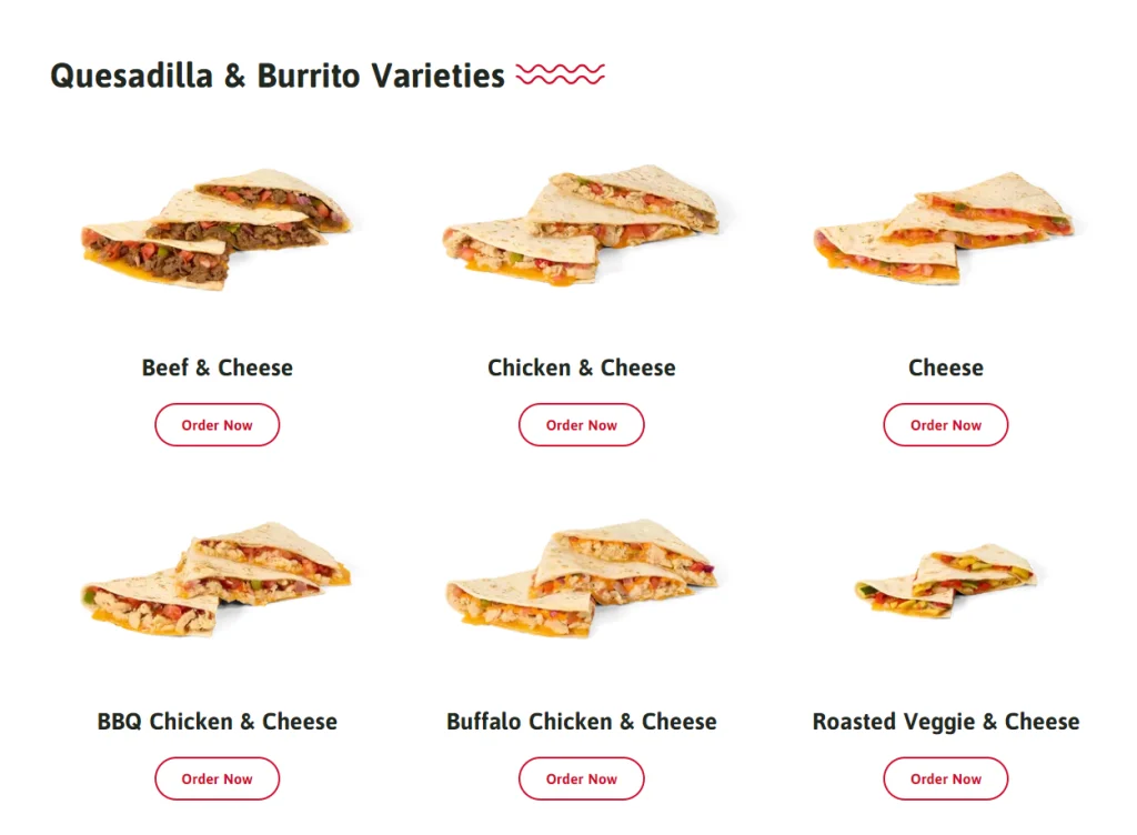 Wawa Burger Quesadillas and Burritos Menu USA